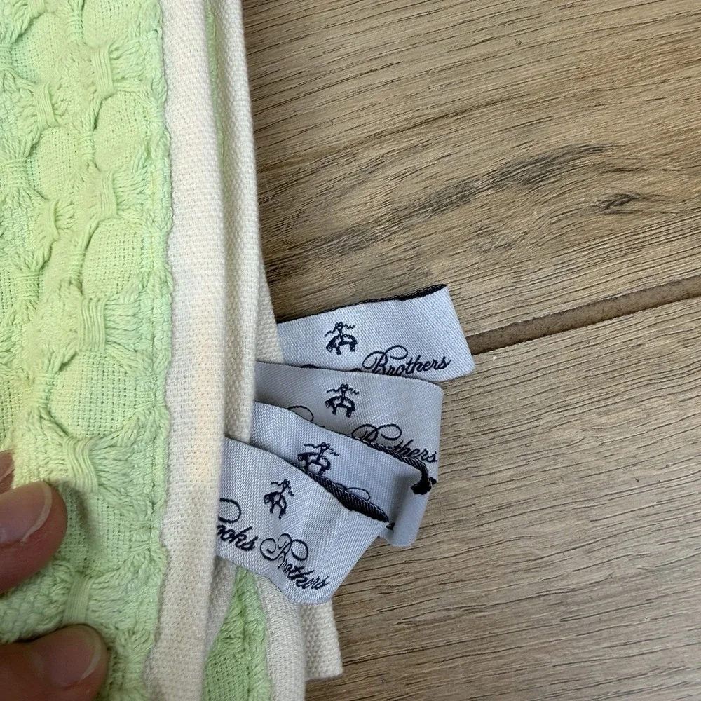 BROOKS BROTHERS Pure Beehive PLACEMATS 13x19 Set Of 4 Light Green Patrick Spring